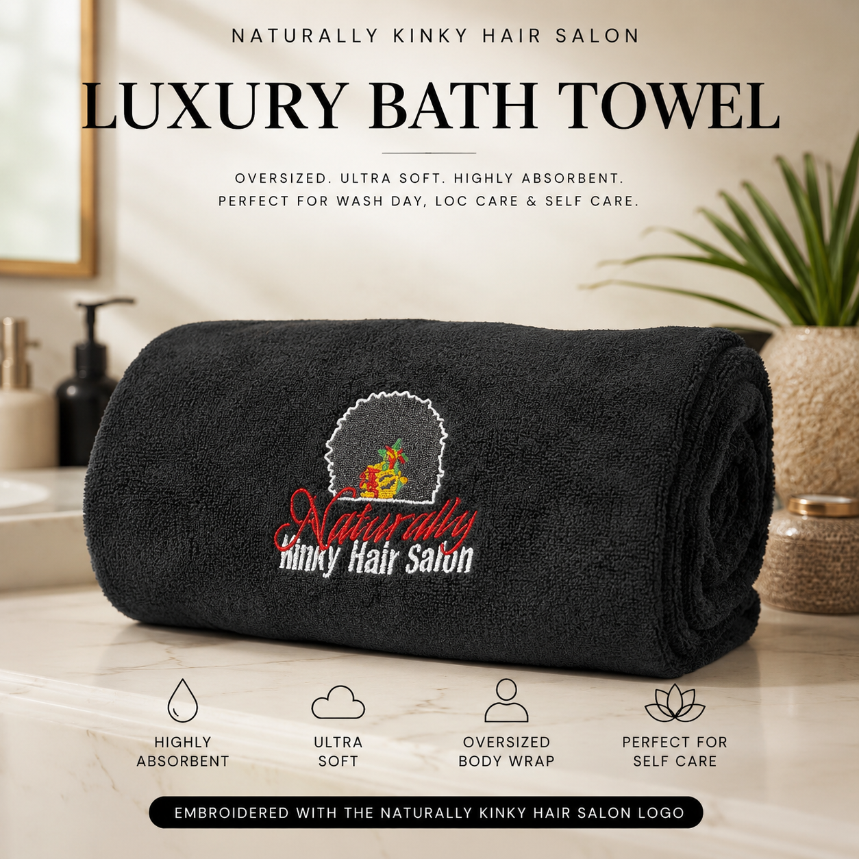 Naturally Kinky Luxury Bath Towel | Soft & Absorbent